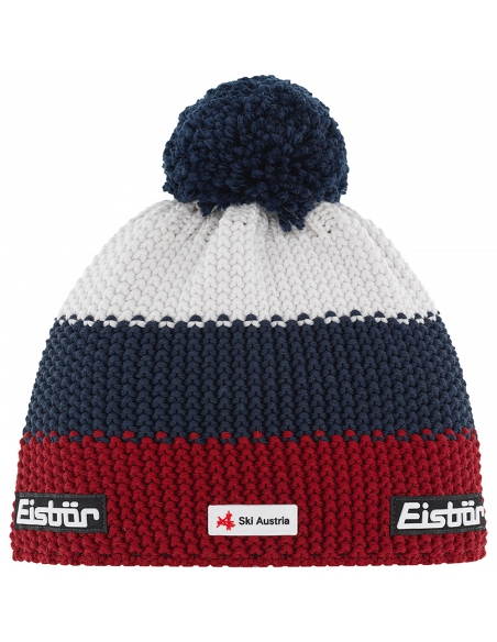 Czapka z pomponem Eisbar STAR POMPON SKA 243 multicolor red-white-navy Czapka z pomponem Eisbar STAR POMPON SKA 243 multicolor red-white-navy