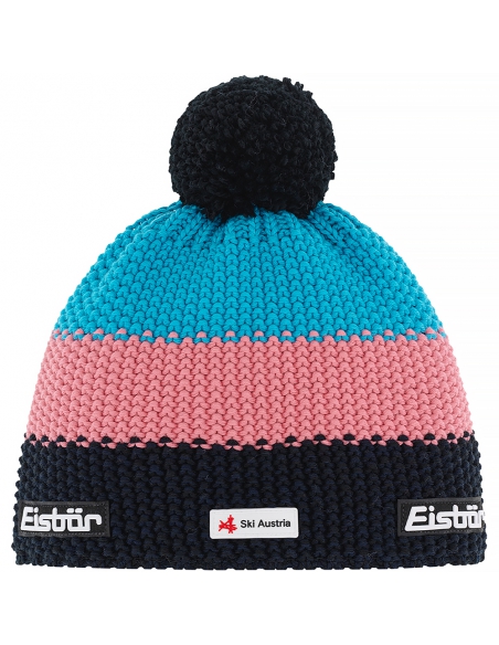 Czapka z pomponem Eisbar STAR POMPON SKA 450 multicolor black-pink-blue Czapka z pomponem Eisbar STAR POMPON SKA 450 multicolor black-pink-blue