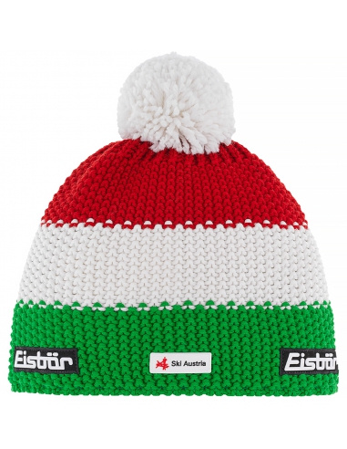 Czapka z pomponem Eisbar STAR POMPON SKA ITALY multicolor green-white-red