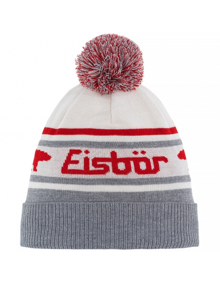 Czapka dziecięca z pomponem CHANI OS POMPON KIDS 306 Grey-White-Red