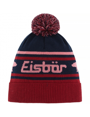 Czapka dziecięca z pomponem Eisbar CHANI OS POMPON KIDS 043 Red-Navy