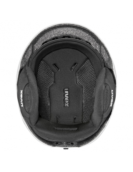 Zestaw: kask narciarski Uvex Viti White Mat + gogle narciarskie UVEX PWDR FM White Mat/Mirror Silver