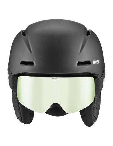 Zestaw: kask narciarski Uvex Viti Black Mat +...