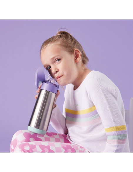 Butelka bidon termiczny ze słomką b.box 500ml Lilac Pop
