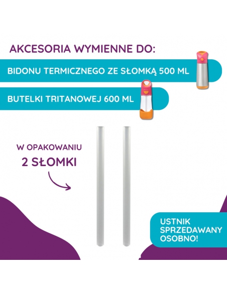 Zestaw słomek do bidonu termicznego 500 ml i butelki tritanowej ze słomką 600 ml b.box (2 szt.)