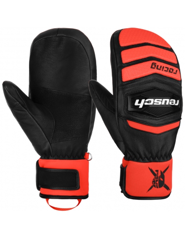 Rękawice narciarskie Reusch Worldcup Warrior GS Junior Mitten (jednopalczaste) Black/Fluo-Red