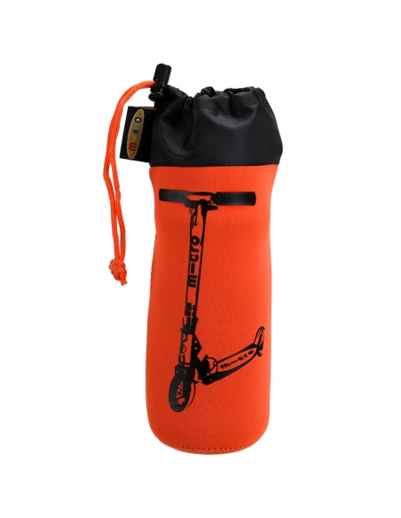 Pokrowiec Micro na butelkę bidon pomarańczowy z hulajnogą (zapinany na hulajnogę)