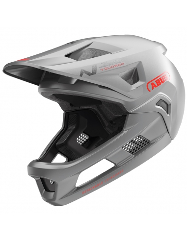Kask rowerowy full face Abus YouDrop FF Ti Silver (odpinana garda)