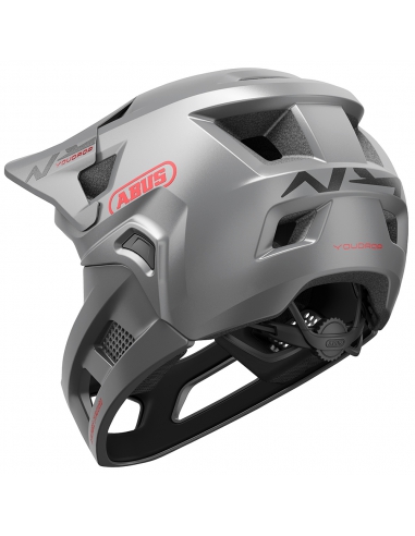 Kask rowerowy full face Abus YouDrop FF Ti Silver (odpinana garda)