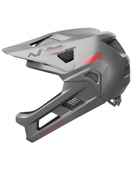 Kask rowerowy full face Abus YouDrop FF Ti Silver (odpinana garda)