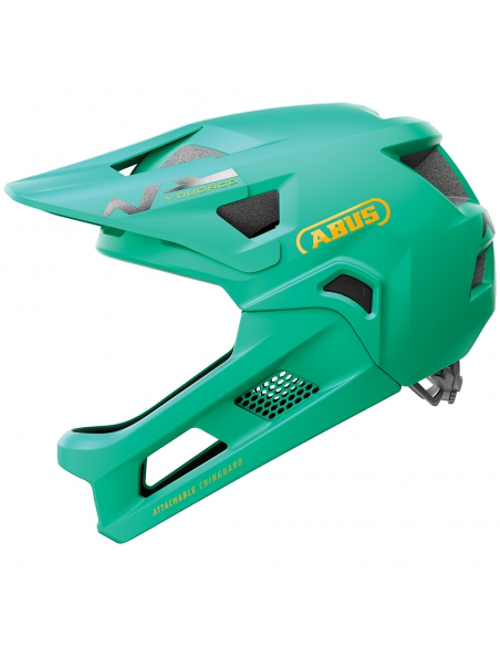 Kask rowerowy full face Abus YouDrop FF Sage Green (odpinana garda)