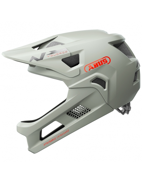 Kask rowerowy full face Abus YouDrop FF Chalk Grey (odpinana garda)
