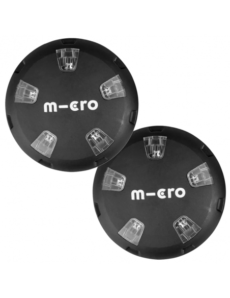 Świecące nakładki na kółka hulajnóg Micro Wizzers LED Black Świecące nakładki na kółka hulajnóg Micro Wizzers LED Black
