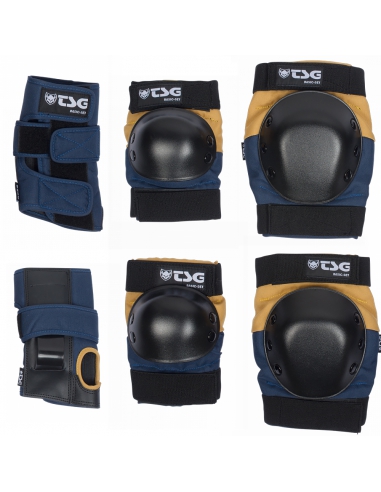 Ochraniacze (na kolana, łokcie, nadgarstki) TSG Basic Set Night Blue - Dust Yellow