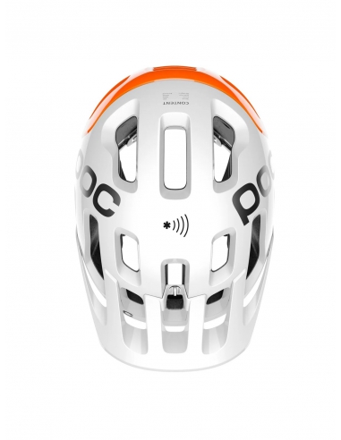 Kask rowerowy POC Tectal Race SPIN NFC Hydrogen White/Fluorescent Orange AVIP