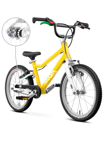 Rower dziecięcy woom 3 GO AUTOMAGIC vibrant yellow (16") żółty (z automatyczną przerzutką)