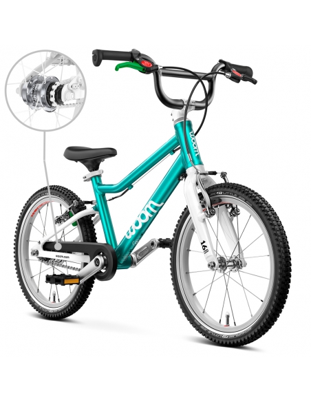 Rower dziecięcy woom 3 GO AUTOMAGIC metallic turquoise (16") turkusowy (z automatyczną przerzutką)