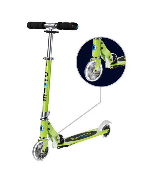 Hulajnoga Micro Sprite LED Chartreuse (świecące koła)