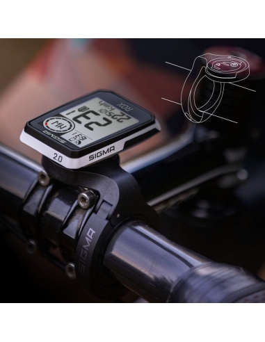 Licznik rowerowy Sigma ROX 2.0 White Top Mount Set