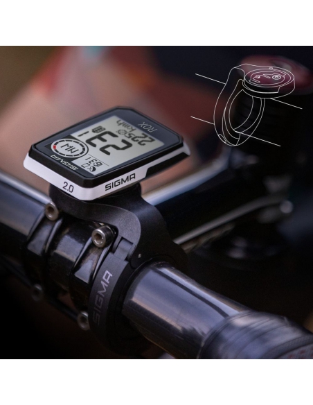 Licznik rowerowy Sigma ROX 2.0 White Top Mount Set