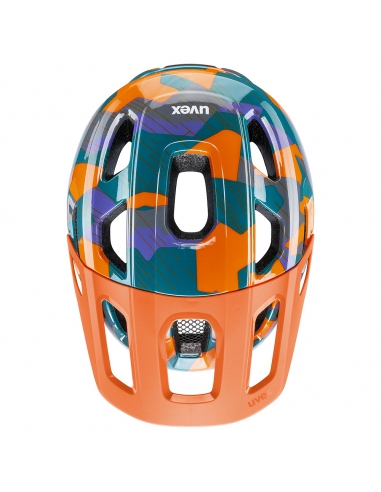 Kask rowerowy Uvex React JR Junior Papaya Camo Mat
