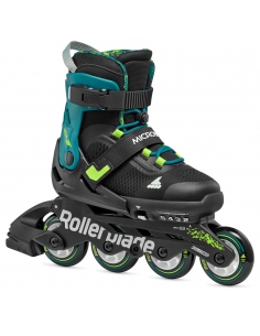 Rolki dziecięce Rollerblade MICROBLADE XT Black/Petrol Green