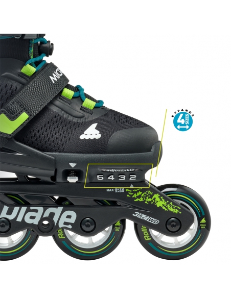 Rolki dziecięce Rollerblade MICROBLADE XT Black/Petrol Green