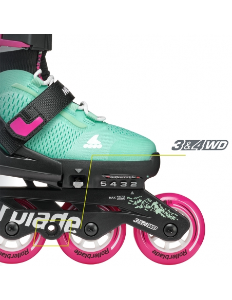 Rolki dziecięce Rollerblade MICROBLADE XT Black/Sea Green