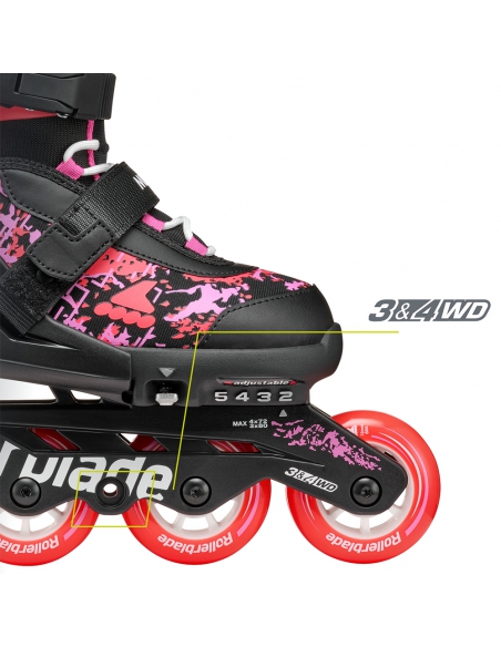 Rolki dziecięce Rollerblade MICROBLADE SL Black/Coral