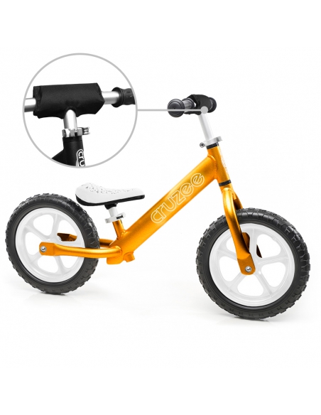 Rowerek biegowy Cruzee 12 SAFE złoty białe koła