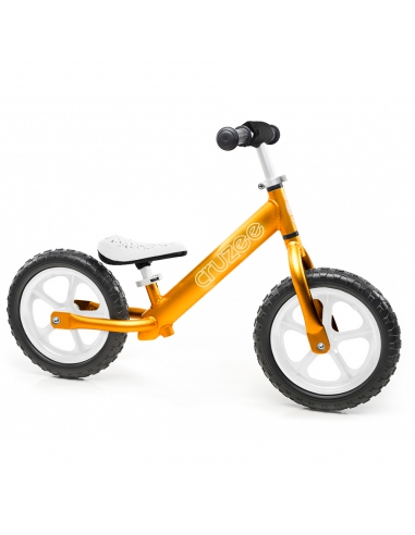 Rowerek biegowy Cruzee 12 SAFE złoty białe koła