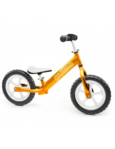 Rowerek biegowy Cruzee 12 SAFE złoty białe koła