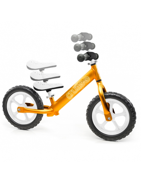 Rowerek biegowy Cruzee 12 SAFE złoty białe koła