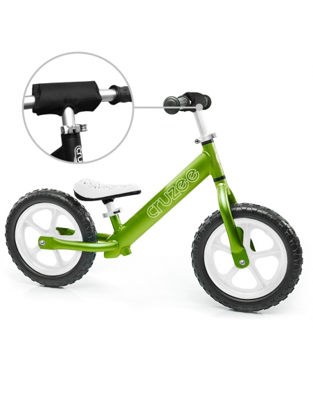 Rowerek biegowy Cruzee 12 SAFE zielony białe koła