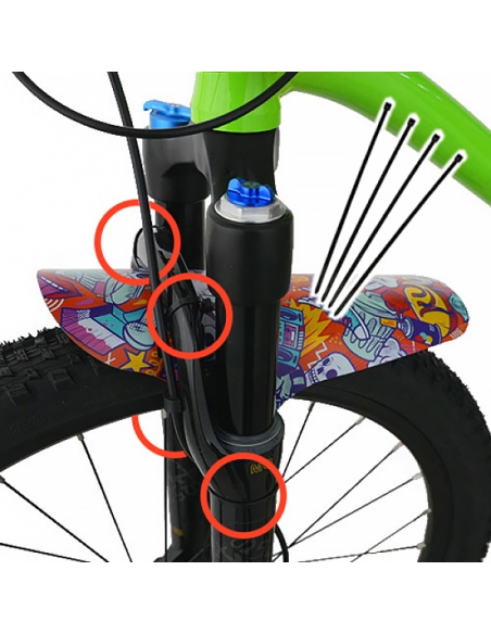 Błotniki rowerowe KUbikes (do rowerów z hamulcami tarczowymi) Comic Błotniki rowerowe KUbikes (do rowerów z hamulcami tarczowymi) Comic