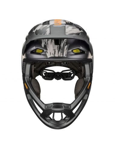 Kask rowerowy full face Uvex Revolt MIPS Oak Brown-Orange Mat (odpinana garda)