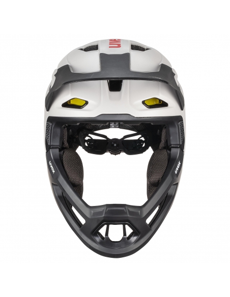 Kask rowerowy full face Uvex Revolt MIPS Oak Brown-Red Mat (odpinana garda)