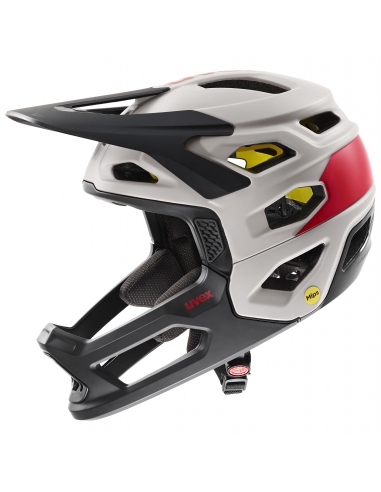 Kask rowerowy full face Uvex Revolt MIPS Oak Brown-Red Mat (odpinana garda)