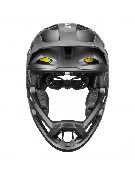 Kask rowerowy full face Uvex Revolt MIPS All Black Mat (odpinana garda)