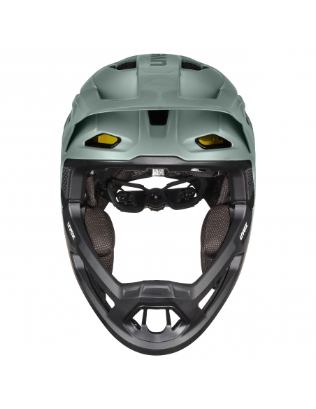 Kask rowerowy full face Uvex Revolt MIPS Moss-Black Mat (odpinana garda)
