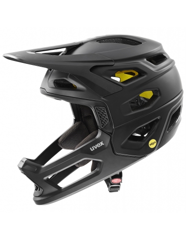 Kask rowerowy full face Uvex Revolt MIPS All Black Mat (odpinana garda)