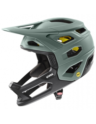 Kask rowerowy full face Uvex Revolt MIPS Moss-Black Mat (odpinana garda)