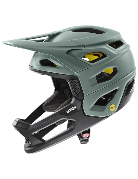 Kask rowerowy full face Uvex Revolt MIPS Moss-Black Mat (odpinana garda)