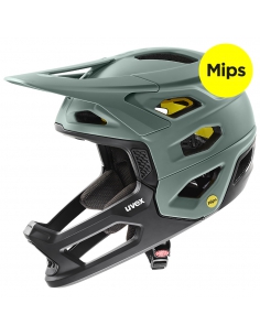 Kask rowerowy full face Uvex Revolt MIPS Moss-Black Mat (odpinana garda)