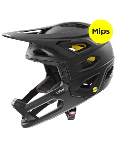 Kask rowerowy full face Uvex Revolt MIPS All Black Mat (odpinana garda)
