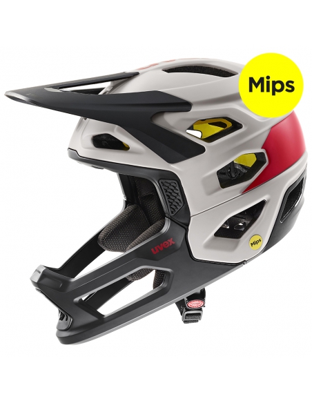 Kask rowerowy full face Uvex Revolt MIPS Oak Brown-Red Mat (odpinana garda)