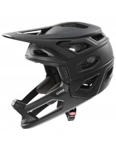 Kask rowerowy full face Uvex Revolt All Black Mat (odpinana garda)