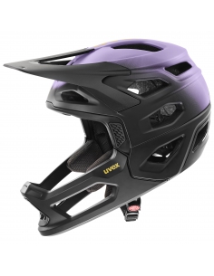 Kask rowerowy full face Uvex Revolt Lilac-Black Mat (odpinana garda)