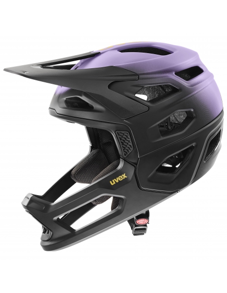 Kask rowerowy full face Uvex Revolt Lilac-Black Mat (odpinana garda)
