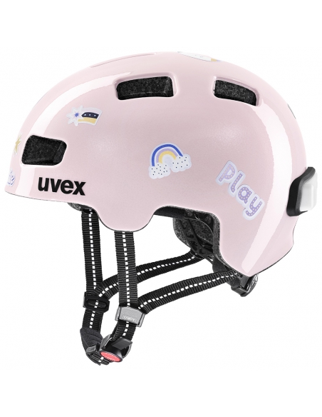 Kask dziecięcy Uvex Hlmt 4 Reflexx Powder (lampka, odblaskowe naklejki)